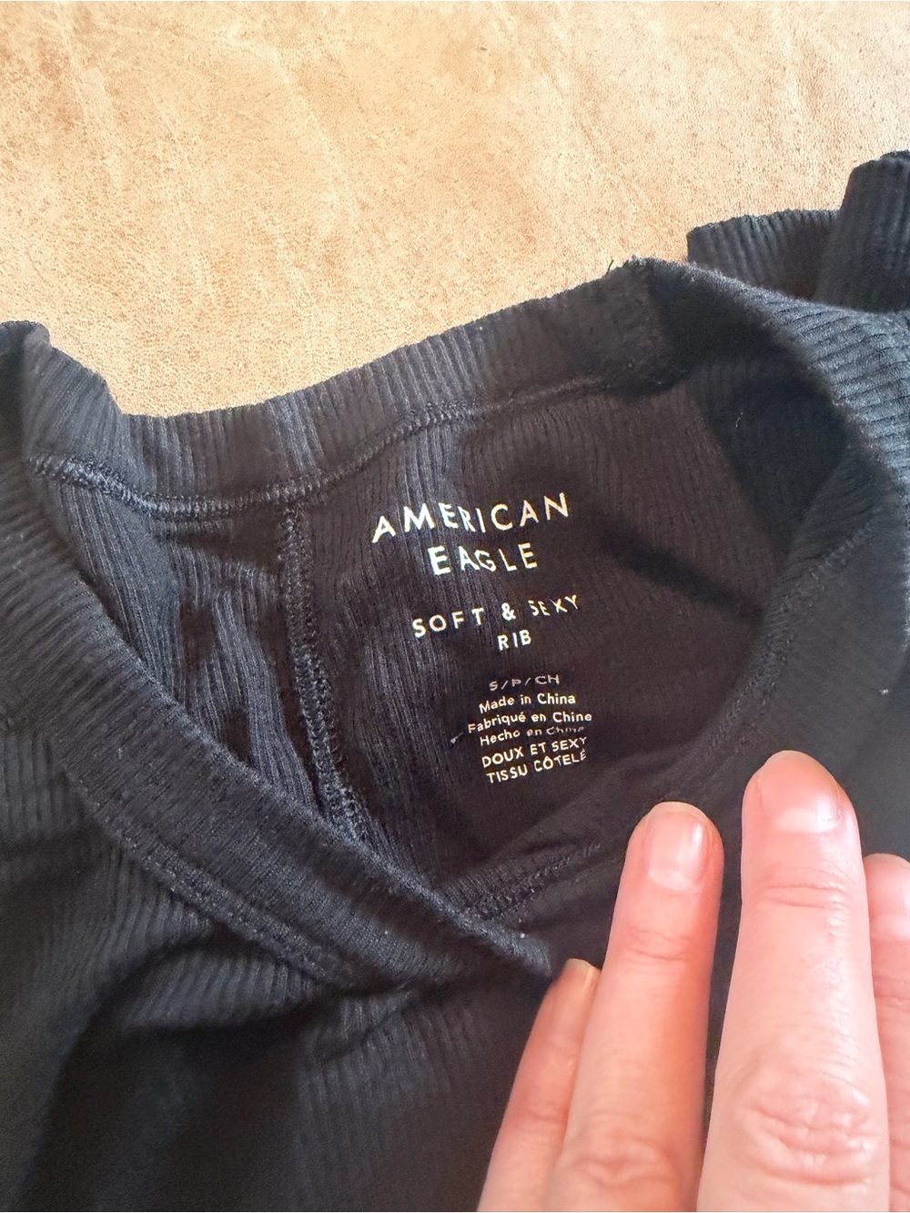 American Eagle Outfitters Ribbed Long Sleeve Top - Picture 4 of 4